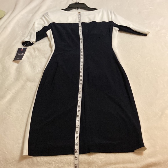 Chaps color block dress, lined, medium, white and black, NWT - Picture 6 of 11